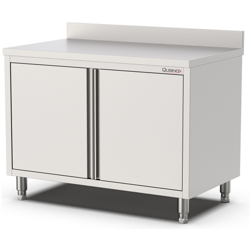 Horeca werktafel met draaideuren en opstaande rand