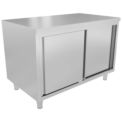 RVS werktafel met schuifdeuren