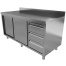 RVS horeca werktafel met schuifdeuren en laden