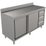 RVS horeca werktafel met laden en schuifdeuren