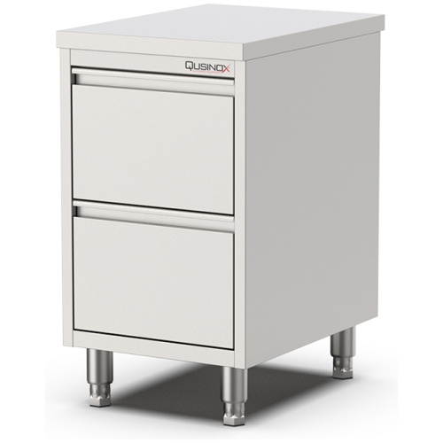 RVS horeca werktafel met 2 laden