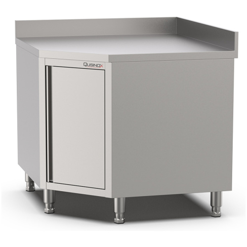 werktafel hoek met draaideur & opstaande rand