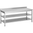 demontabele rvs werktafel met bodemschap & tussenschap & opstaande rand